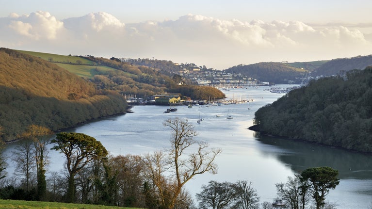 View of the River Dart from the garden of Greenway, Devon.
